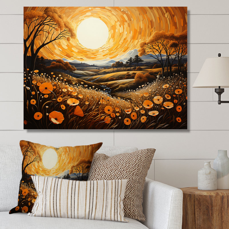 Farm Farm Harvest Pointillism IV, 16" H x 32" W, Toile tendue