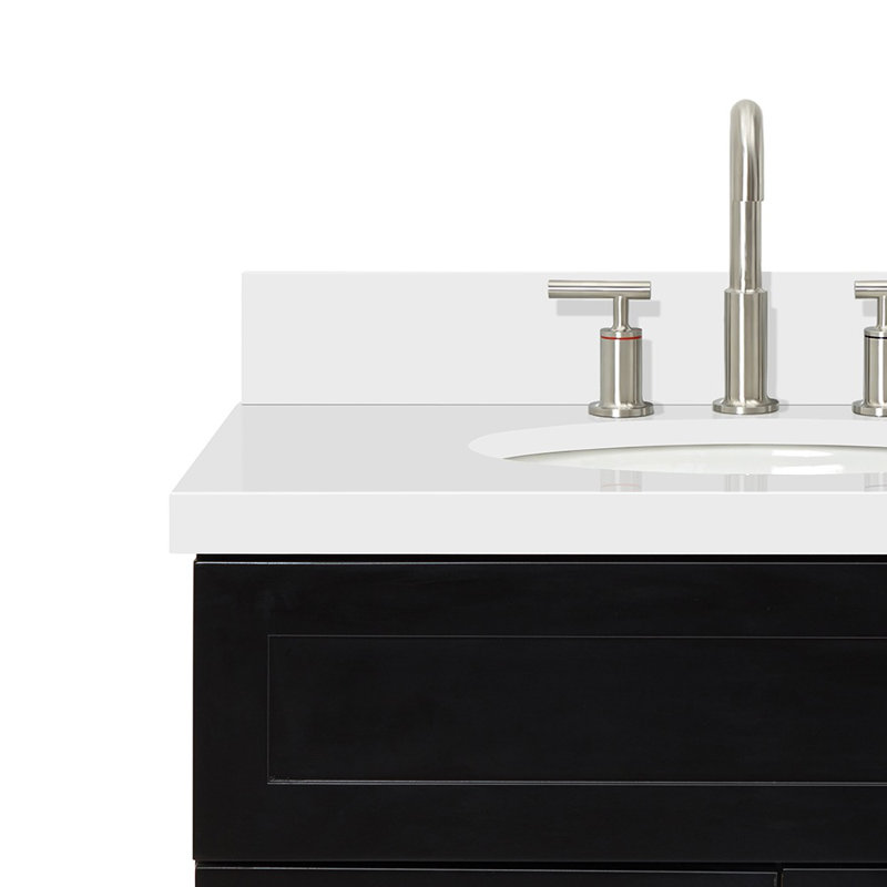 Ensemble de meuble-lavabo simple 31 po avec miroir Abell, Noir