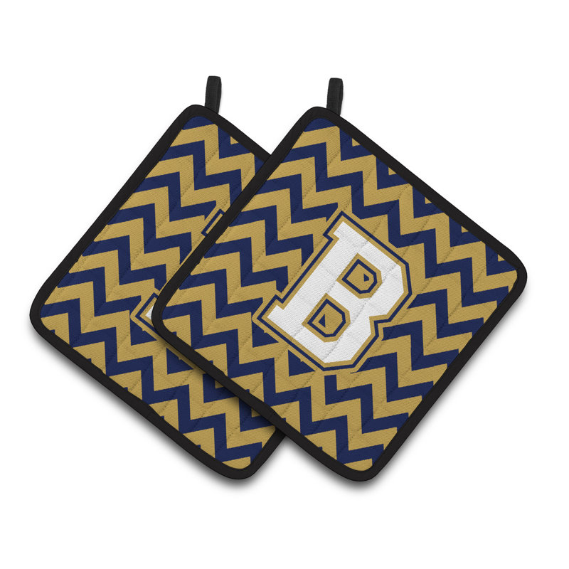 Poignée à chevrons, B, Bleu marine/doré
