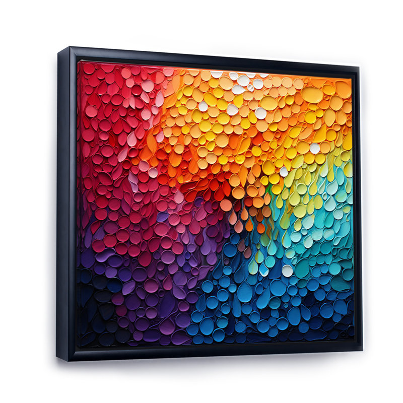 Hardedge Art Contrasting Cadence I - Décoration murale abstraite, H 24 po x l 24 po x P 1 po, Cadre flottant noir