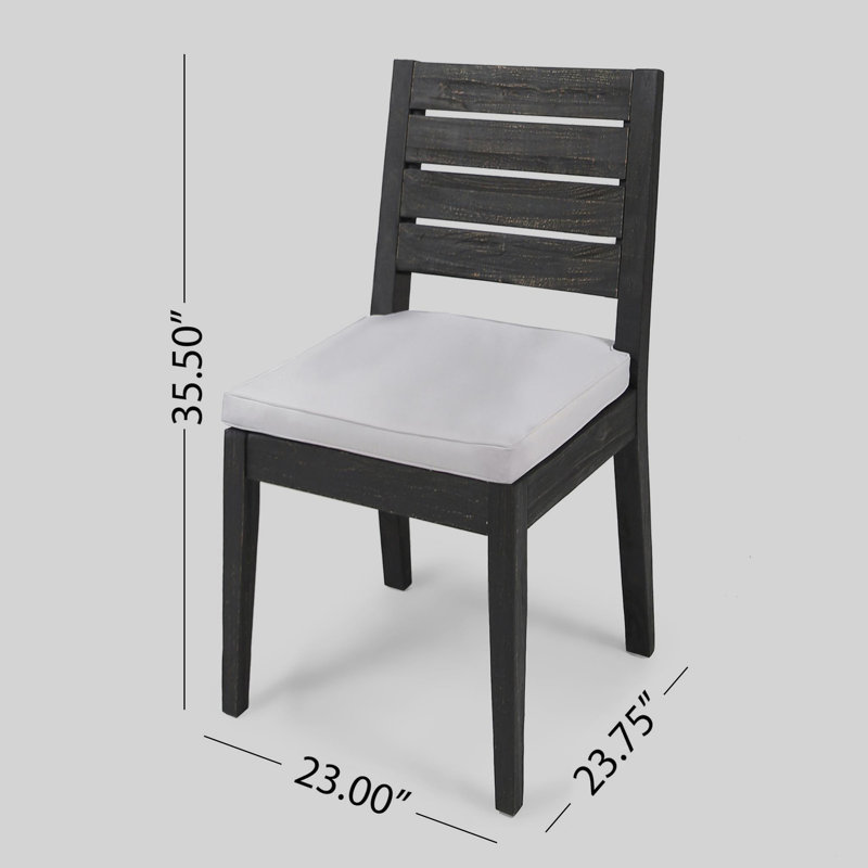 Rickie 6 Piece Dining Set with Cushions, Sandblast Dark Grey Frame / Light Gray Cushion