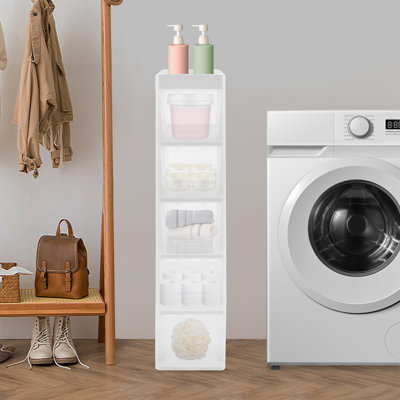5 Tier Bathroom Storage Cabinet Narrow Floor Standing Storage Cabinet