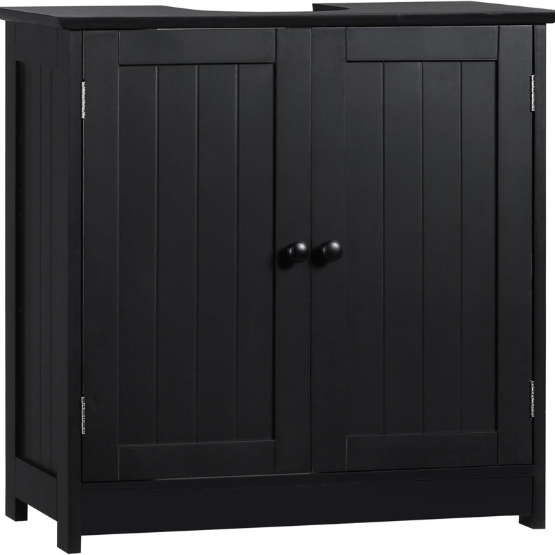 Avec deux portes et une tablette de salle de bain noire sous le lavabo - peu encombrante et compatible avec divers sacs poubelles, une armoire de l 23,5 po x l 11,51 po de l'écurie