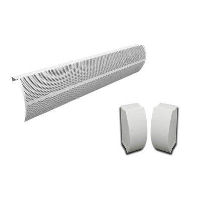 Baseboarders Elliptus Galvanized Steel Easy Slip-on Baseboard Heater Cover Set - White | Heater Cover and Endcaps Included