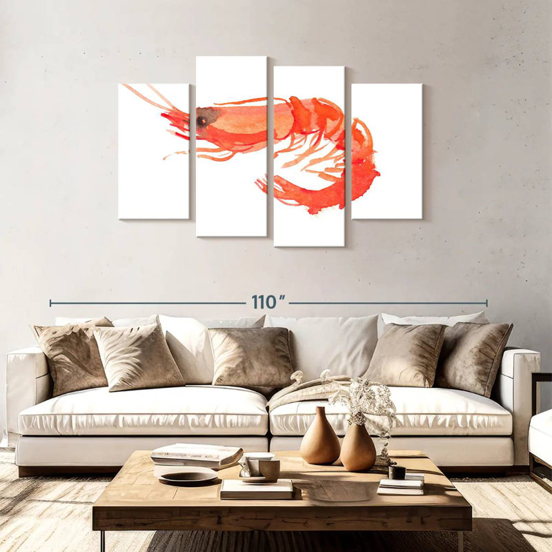 Brampt crevette orange, H 48 po x l 75 po