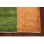 Tapis vert / beige en laine noué à la main de conception unique 3 pi 5 po x 4 pi 11 po New Age