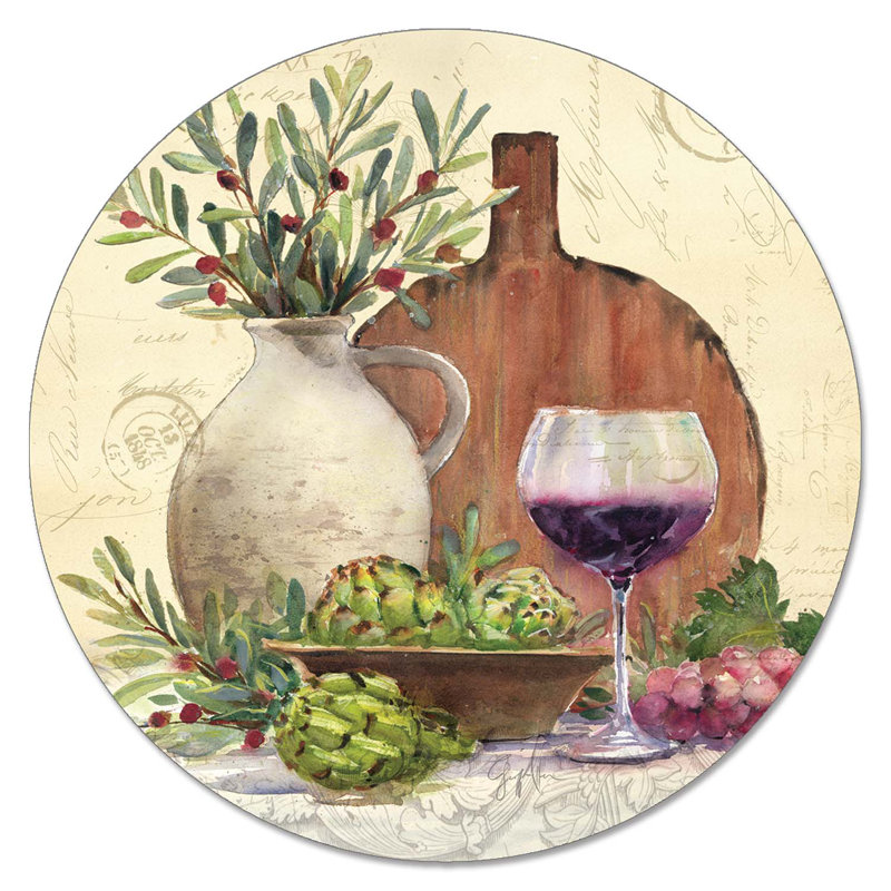 CounterArt Rustic Wine 4mm Tempered Glass Lazy Susan Turntable