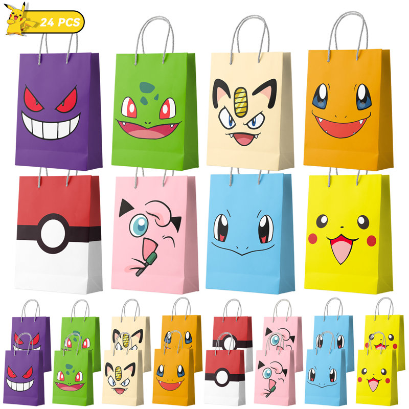 Sacs de fête pokémon, 24 pièces de cadeaux d'anniversaire pokémon
