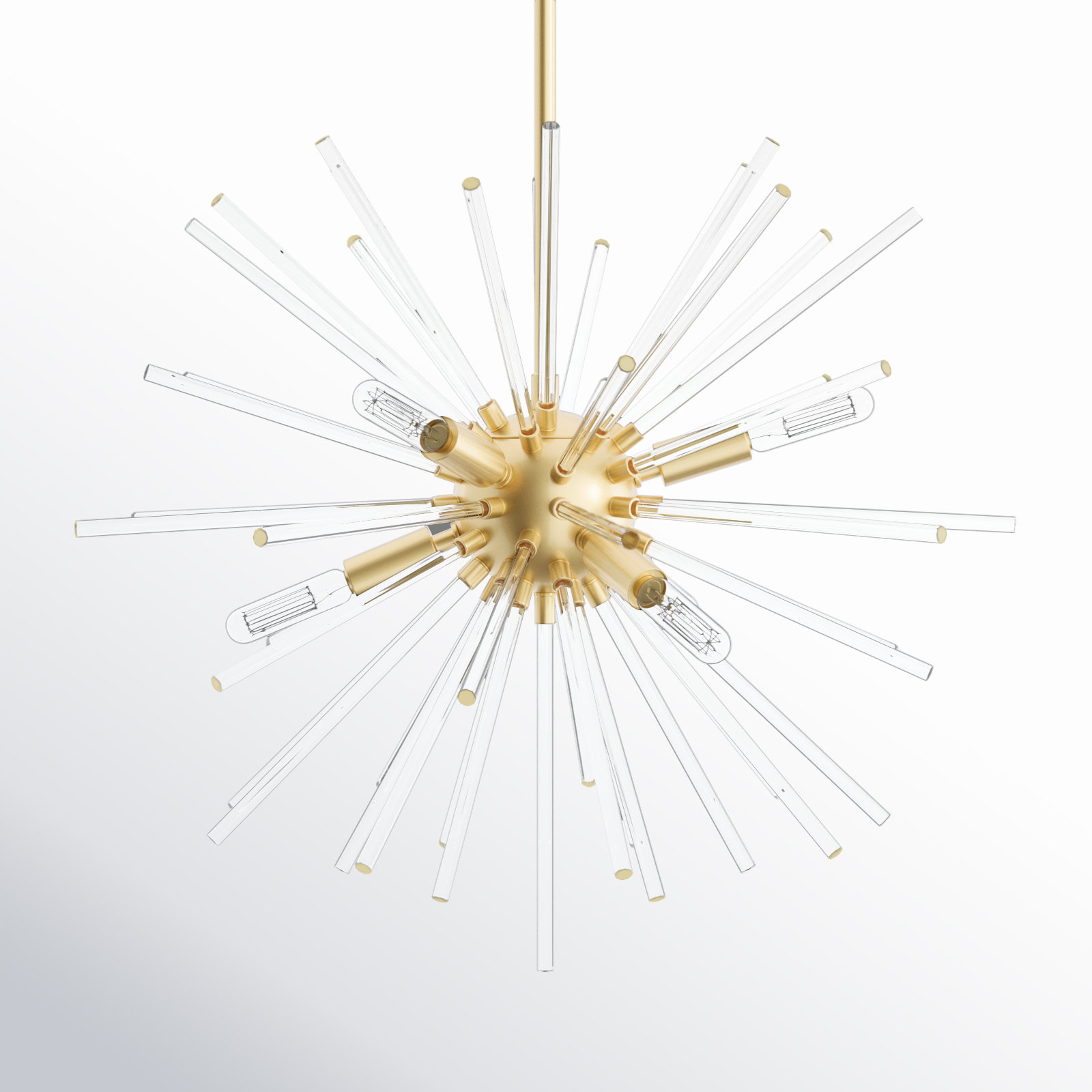 Ryzen 6 - Light Dimmable Sphere Chandelier, Satin Brass, 50.75" H x 20" W x 20" D