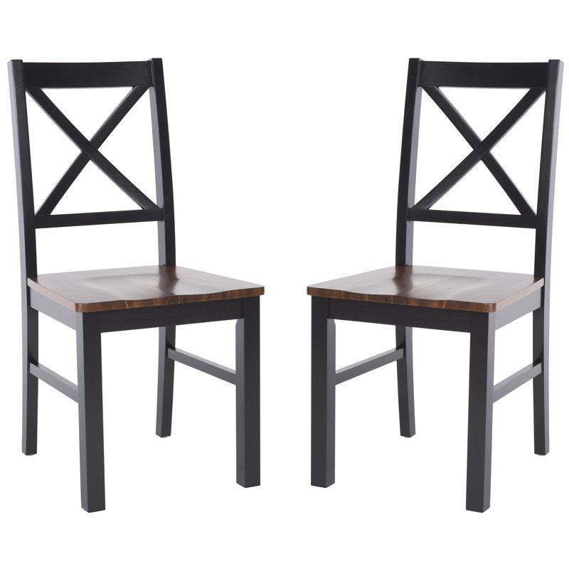 Chaise de salle à manger 18 "Cannava, Noir/noyer
