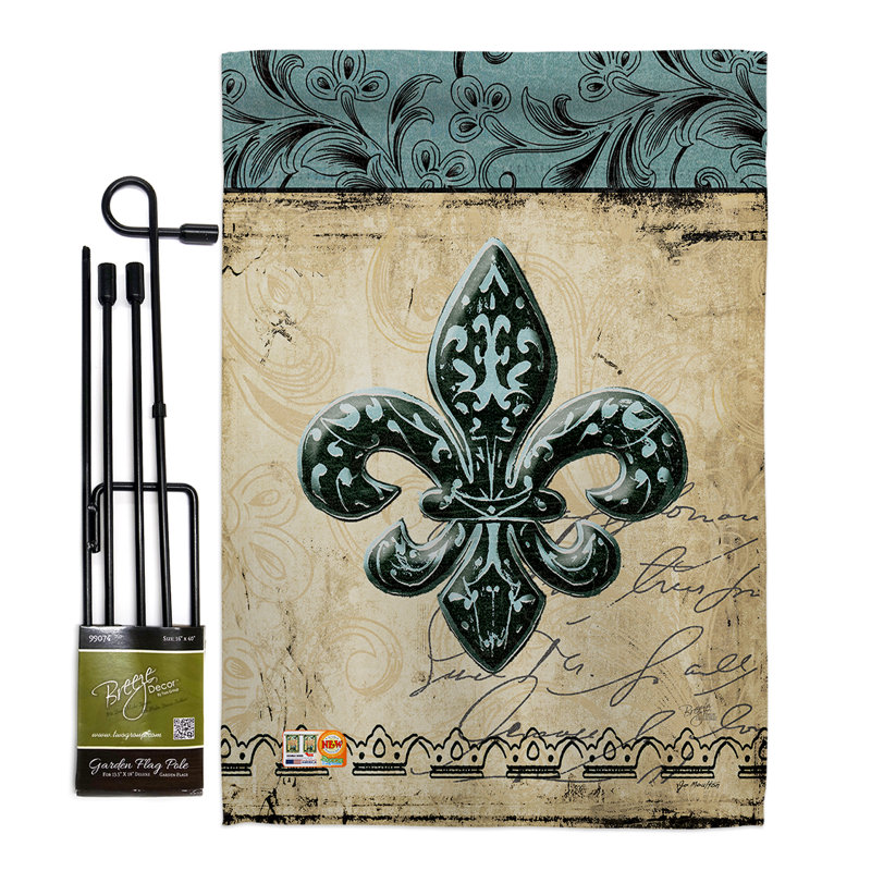 Ensemble de drapeaux en polyester 18,5 x 13 po Mckellar Fleur De Lys Impressions