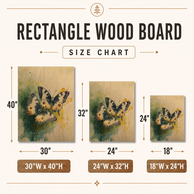 Duo de papillons de jardin - Décoration murale en bois de papillons, 40" H x 30" W, Rectangulaire