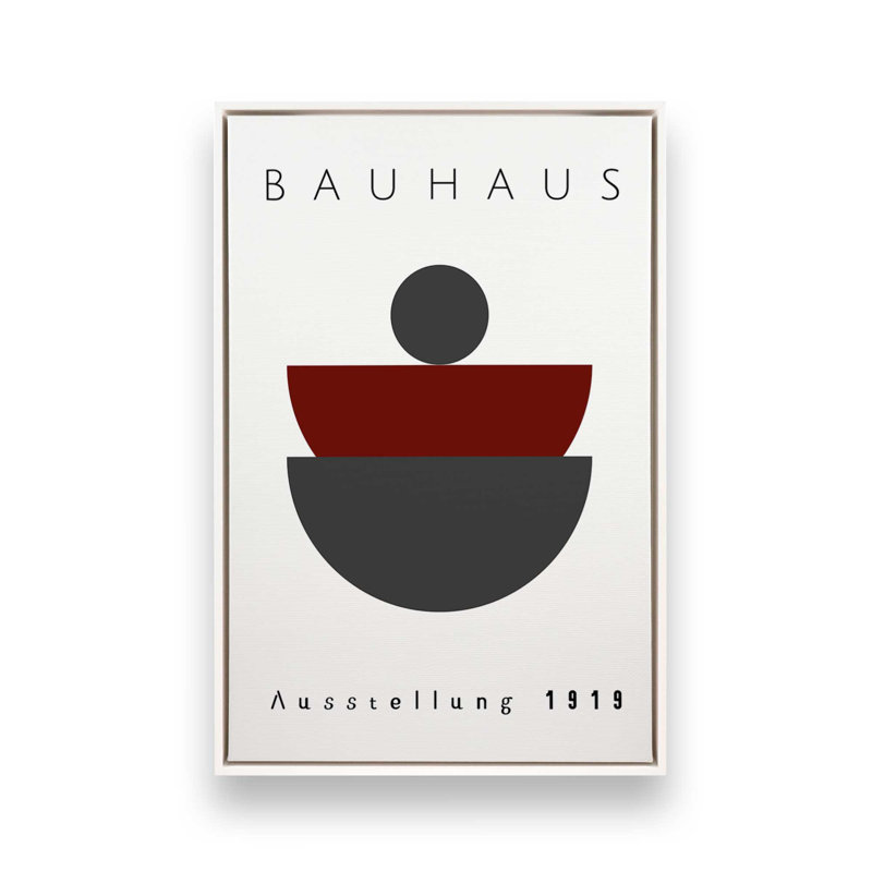 Impression sur toile Bauhaus, Cadre flottant blanc opaque, H 18,75 po x l 12,75 po x P 1,75 po