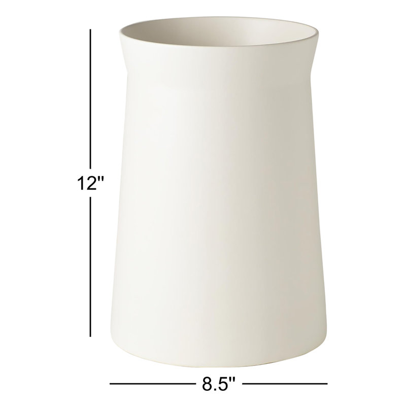 Leyton Handmade Ceramic Table Vase, 12" H x 8.5" W x 8.5" D, Moon
