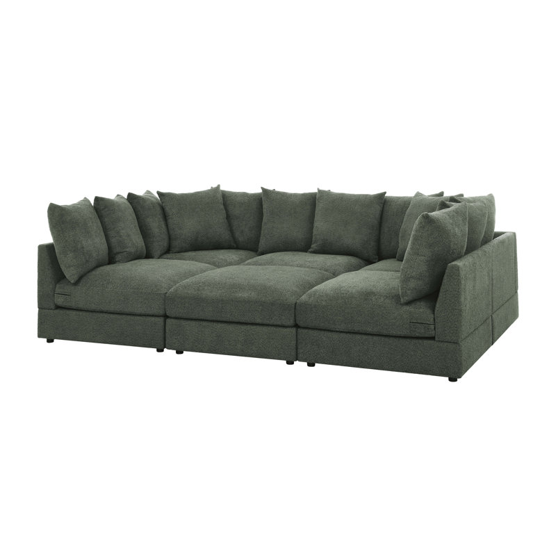 Canapé modulaire à assise profonde 7 pièces Harborstone, Vert