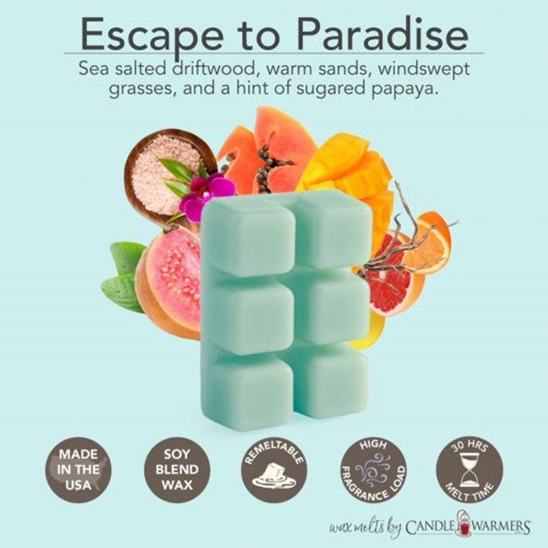Cire parfumée sans flamme, Bleu, Escape To Paradise