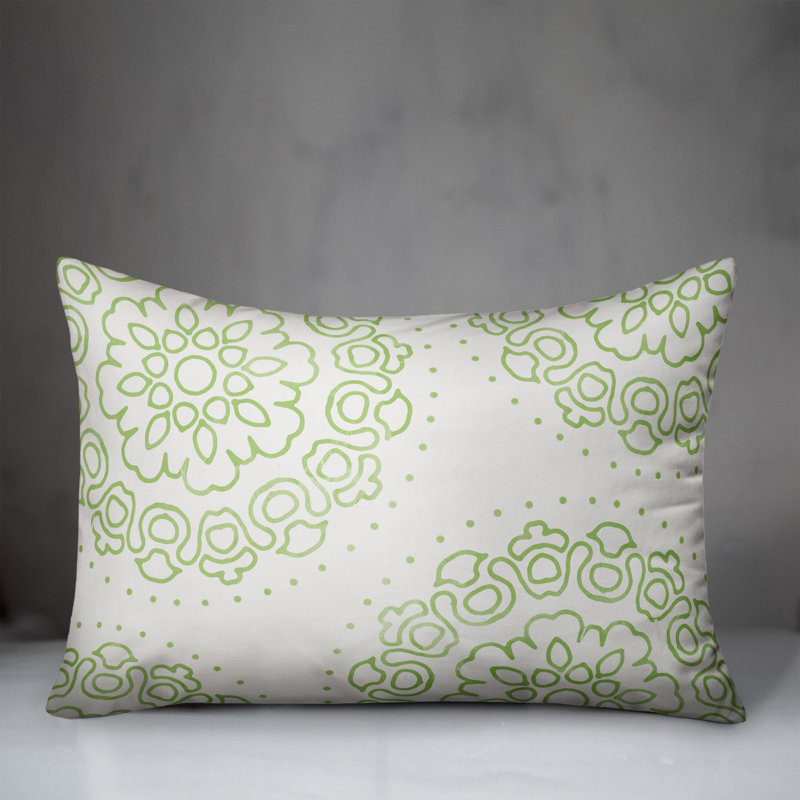 Outdoor Rectangular Pillow Cover & Insert, Green