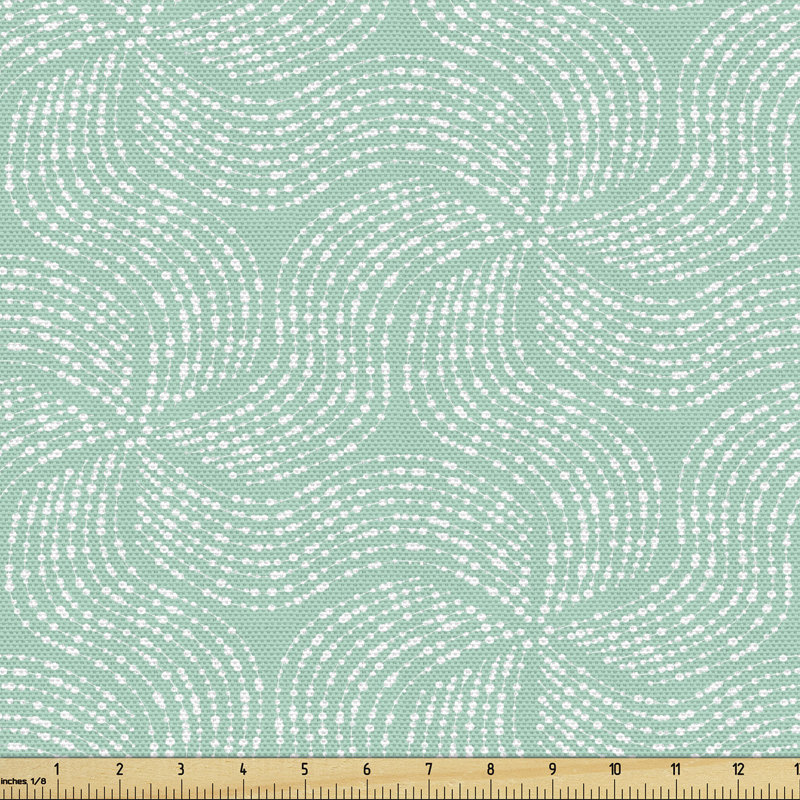 Chanty Circling Wavy Lines with Points Curving Rounding Multi-Purpose Fabric