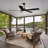 60" Modern Matte Black Ceiling Fan With Lights And Remote, 6-Speed Reversible DC Motor, High Airflow, Dimmable LED And 1/4/8H Timer