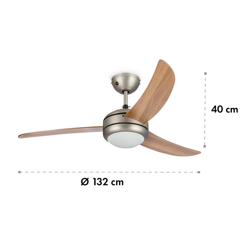 132cm Ceiling Fan with Light Kit, Tan