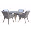 Deanna 4 - Person Patio Dining Set Umbrella Hole Included Round Table with Cushions Included