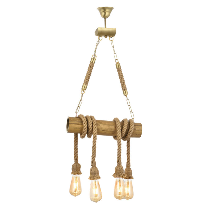 4 - Light Walnut/Gold Kitchen Island Pendant