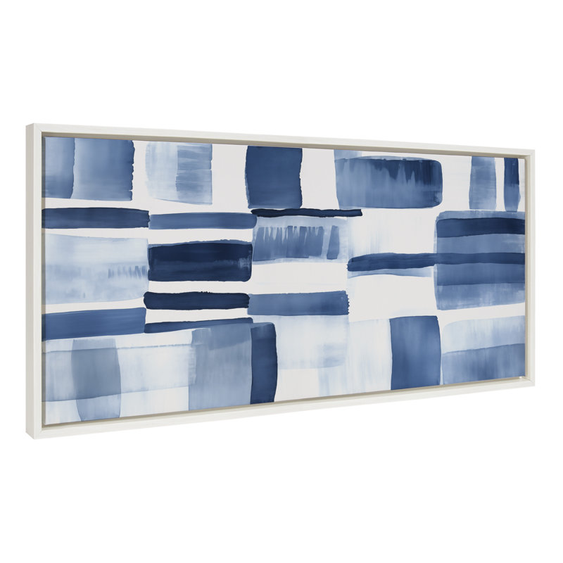 «Coastal Abstract» par Amy Lighthall, reproduction d'art sur toile encadrée, H 18 po x l 40 po