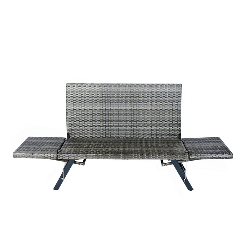 1 banc de côté pliable en osier de patio