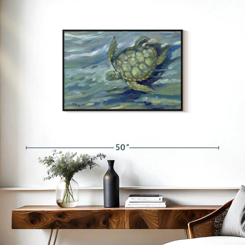 Tortue de mer East Point, Cadre flottant noir, 31 po x 21 po