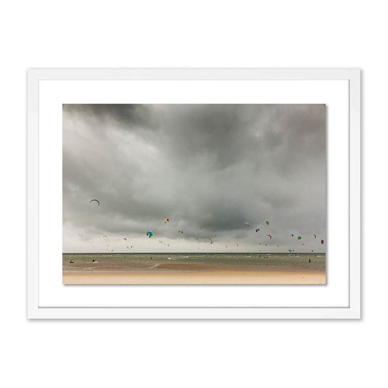 Kite Day Print by Jakob Wagner, White, 18" H x 24" W x 1.5" D