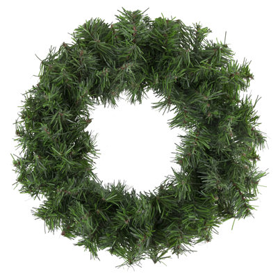 Mini couronne de Noël artificielle en pin canadien 12 po non éclairée
