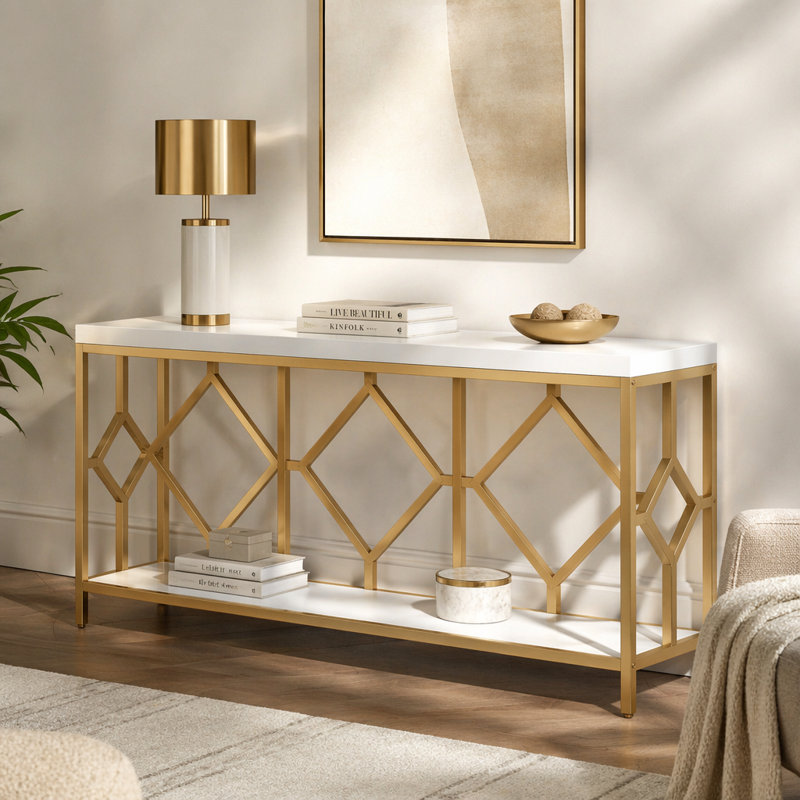 70.87 " W Marble Top Console Table