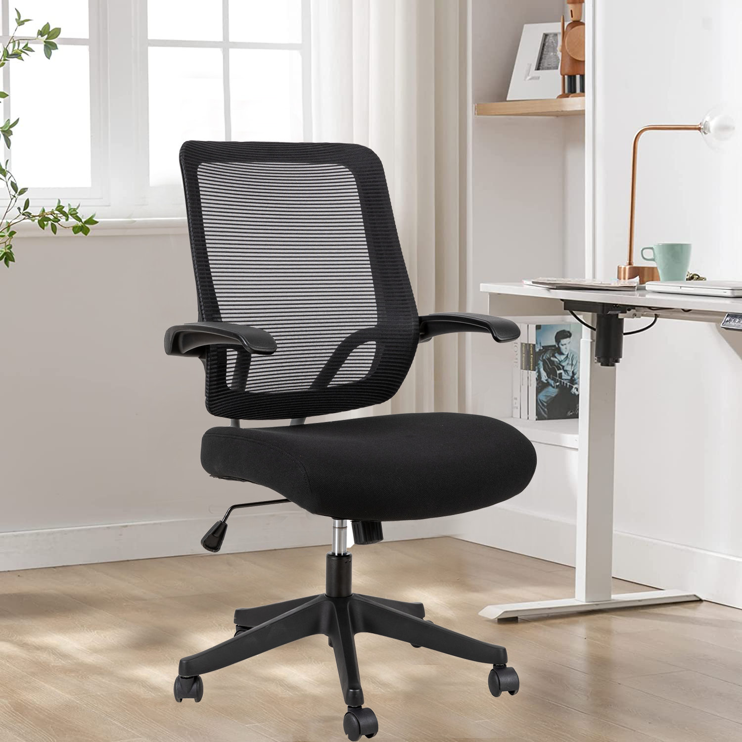 Kristinn Office Ergonomic Desk Chair Mesh Task Chair with Lumb Inbox Zero Frame Color: Black, Upholstery Color: Black