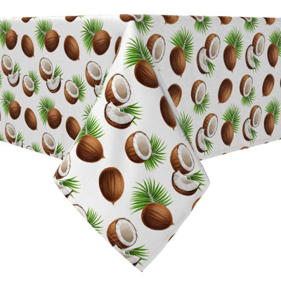 Rectangular Tablecloth, 100% Cotton, 60X104", Coconut Paradise