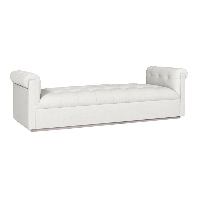 Chaise longue rembourrée Thom Filicia Home, Gris colombe, Mélange de polyester neige Tommy
