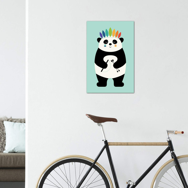 «Be Brave Panda» par Andy Westface - impression d'art graphique, Toile tendue, Pas de tapis, H 12 po x l 8 po x P 0,75 po