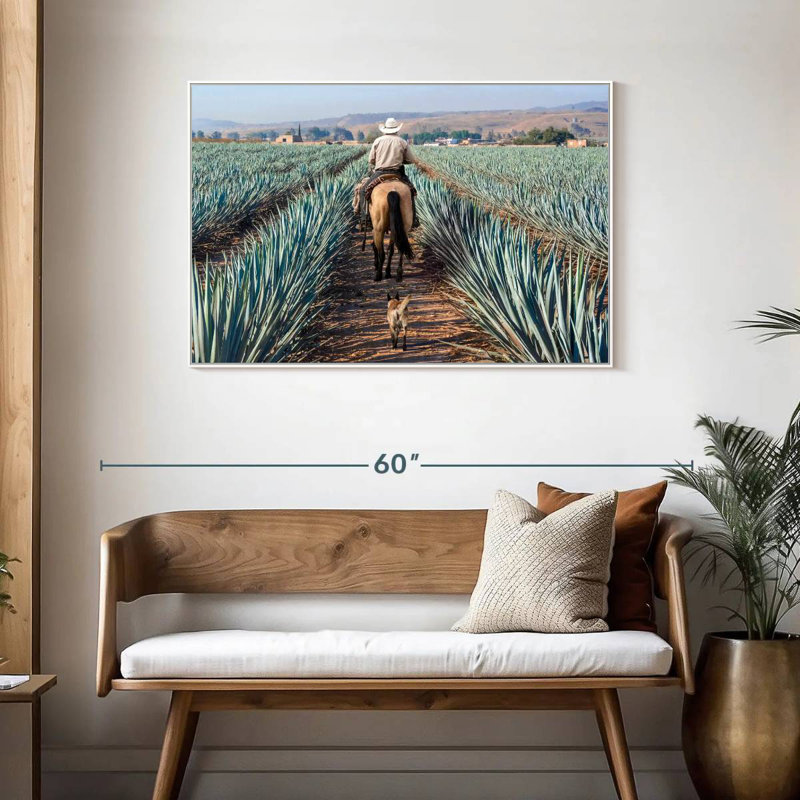 Inspecter la plantation d'agave, Cadre flottant blanc, 43 po x 29 po