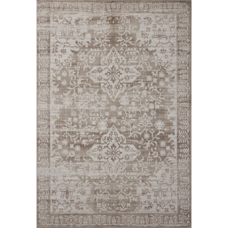 Tapis taupe / ivoire Loloi Winnah, 9 pi 6 po x 13 pi
