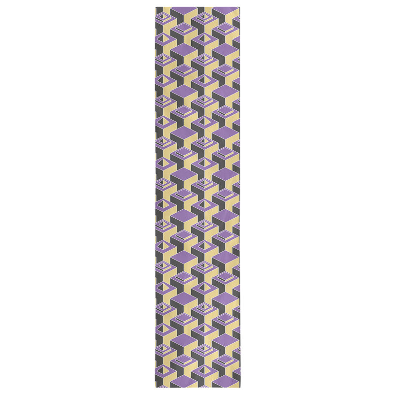 Chemin de table Classic Skyscrapers, 16 po x 72 po, Mauve/jaune