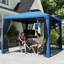 Pavillon de jardin d'extérieur avec pavillon et filet, bleu foncé-124558528