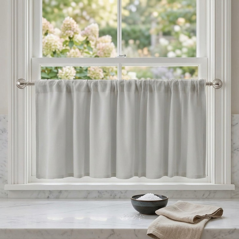 Linen Blend Kitchen Curtain Kitchen Pelmet
