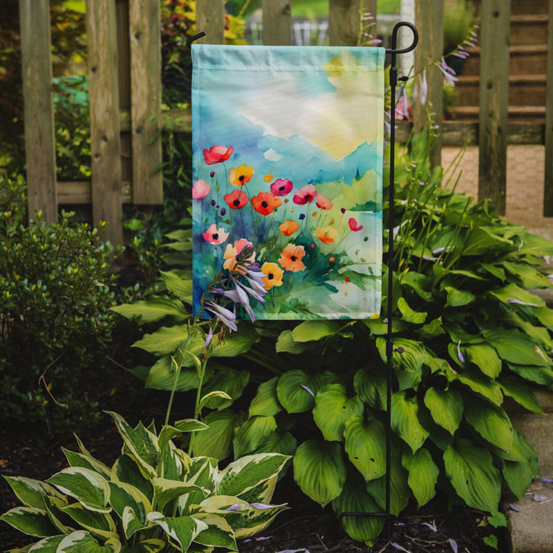 Anémones dans l'aquarelle, drapeau de jardin