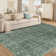 Washable Area Rug Green Floral Soft Accent Carpet Vintage Inspired Distressed Low Pile for Living Room Dining Room Bedroom Den