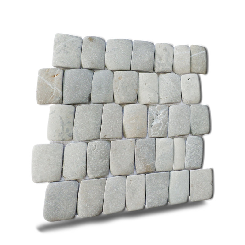 Florida 12" x 12" Natural Stone Random Pebble Mosaic Wall Tile, Gray