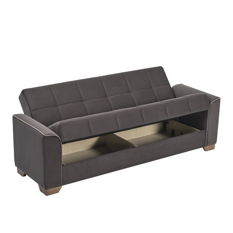 Canapé-lit convertible avec rangement PrimeNest Leora Collection, Brun