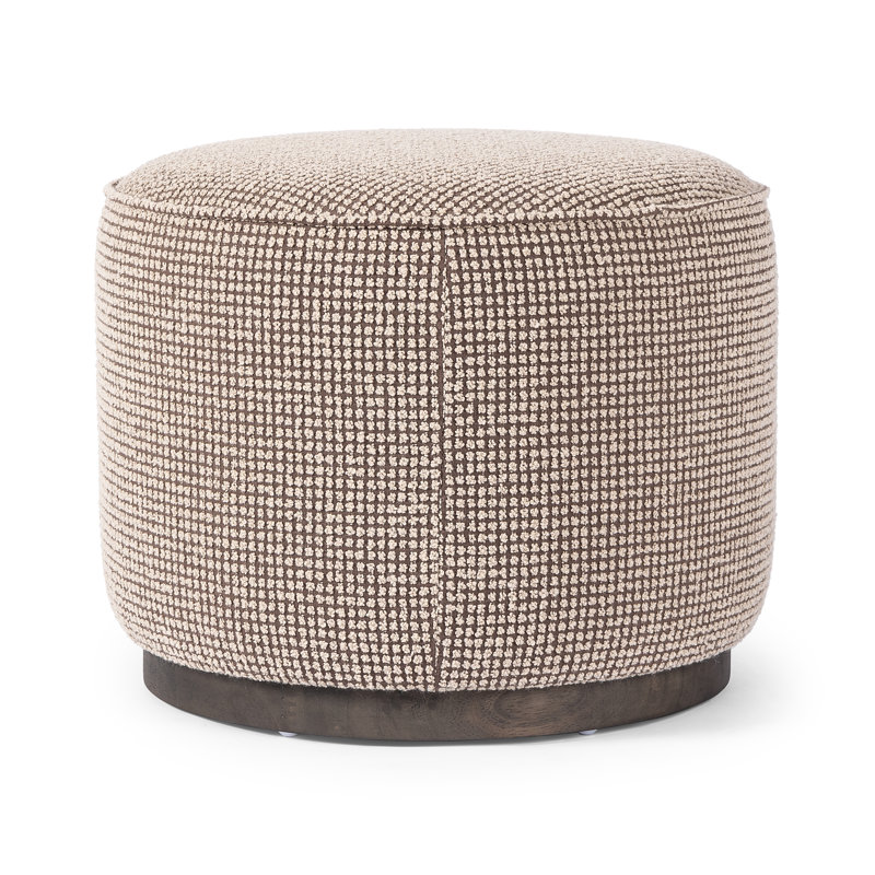 Sinclair Round Ottoman, Barrow Taupe Polyester Blend