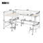 Lit mezzanine en bois simple en L avec échelle et 2 bureaux intégrés en L, blanc