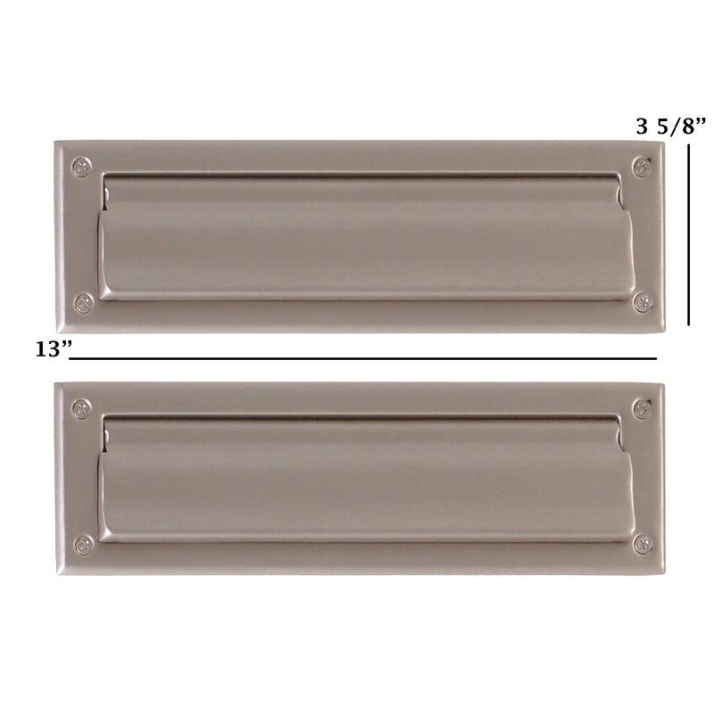 Fente de courrier, Nickel satiné, H 4 po x l 13 po x P 1,75 po
