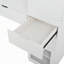 Meuble-lavabo polyvalent avec miroir, station de charge et compartiments cachés pour le bureau personnel, blanc