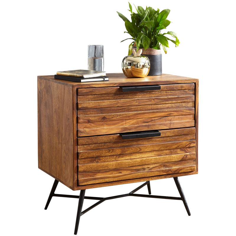 Myres 60cm W Metal Bedside Table